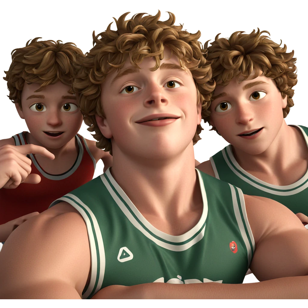 three boys in sportswear emoji