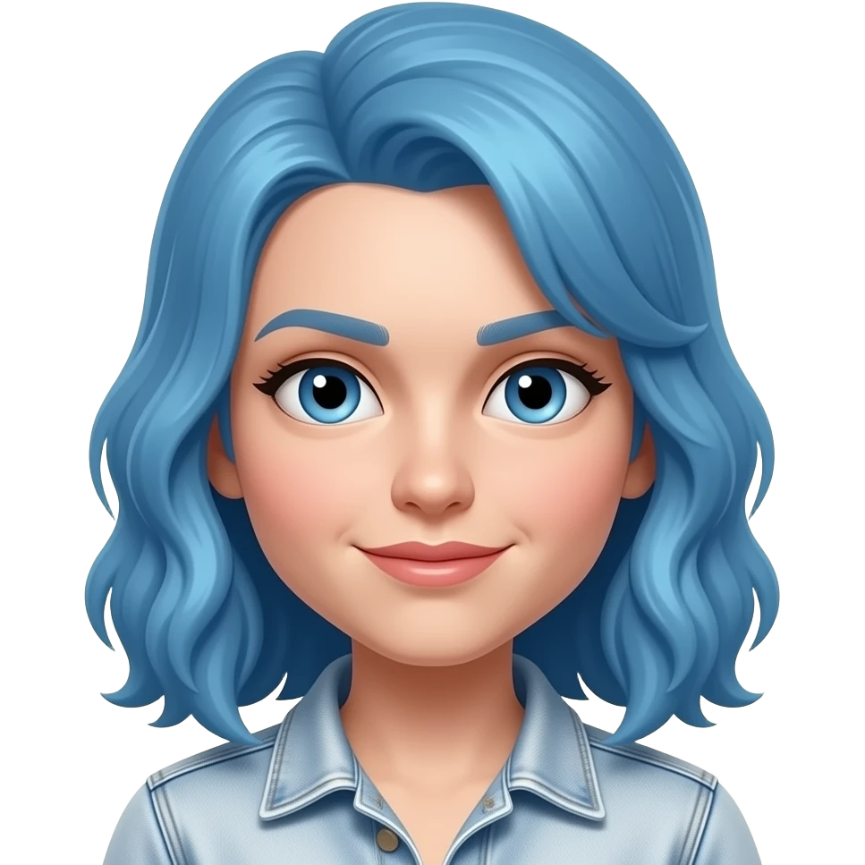 maybe baby the russian singer with blue hair emoji
