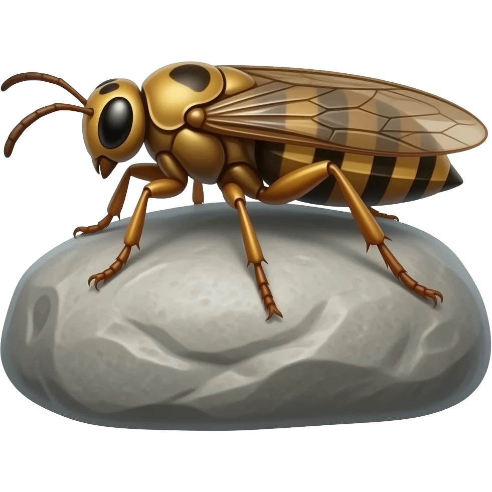 bug on a rock emoji