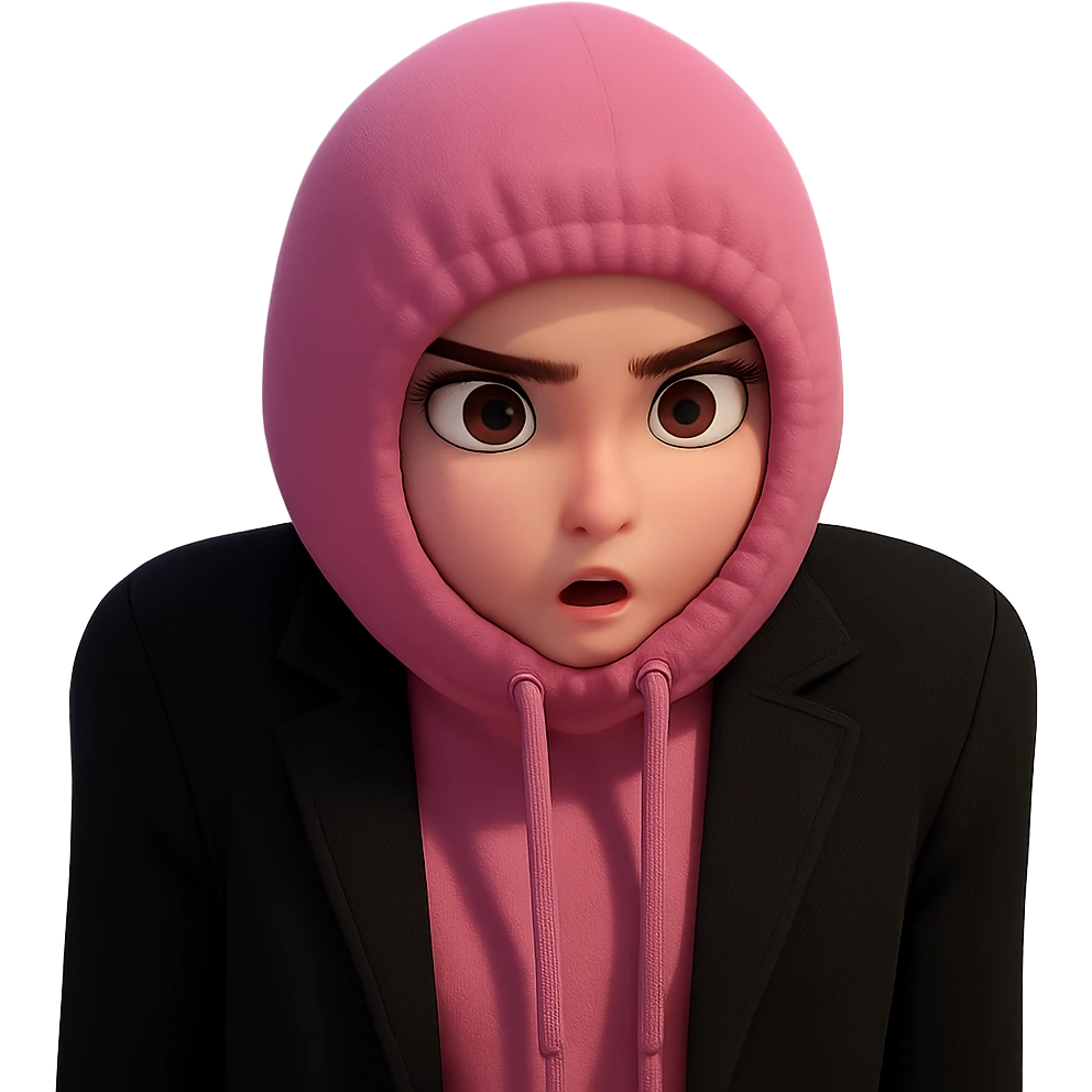 Extract the character from the background, including the clothes she is wearing, and place on a transparent background. Keep the original style and appearance exactly the same. emoji