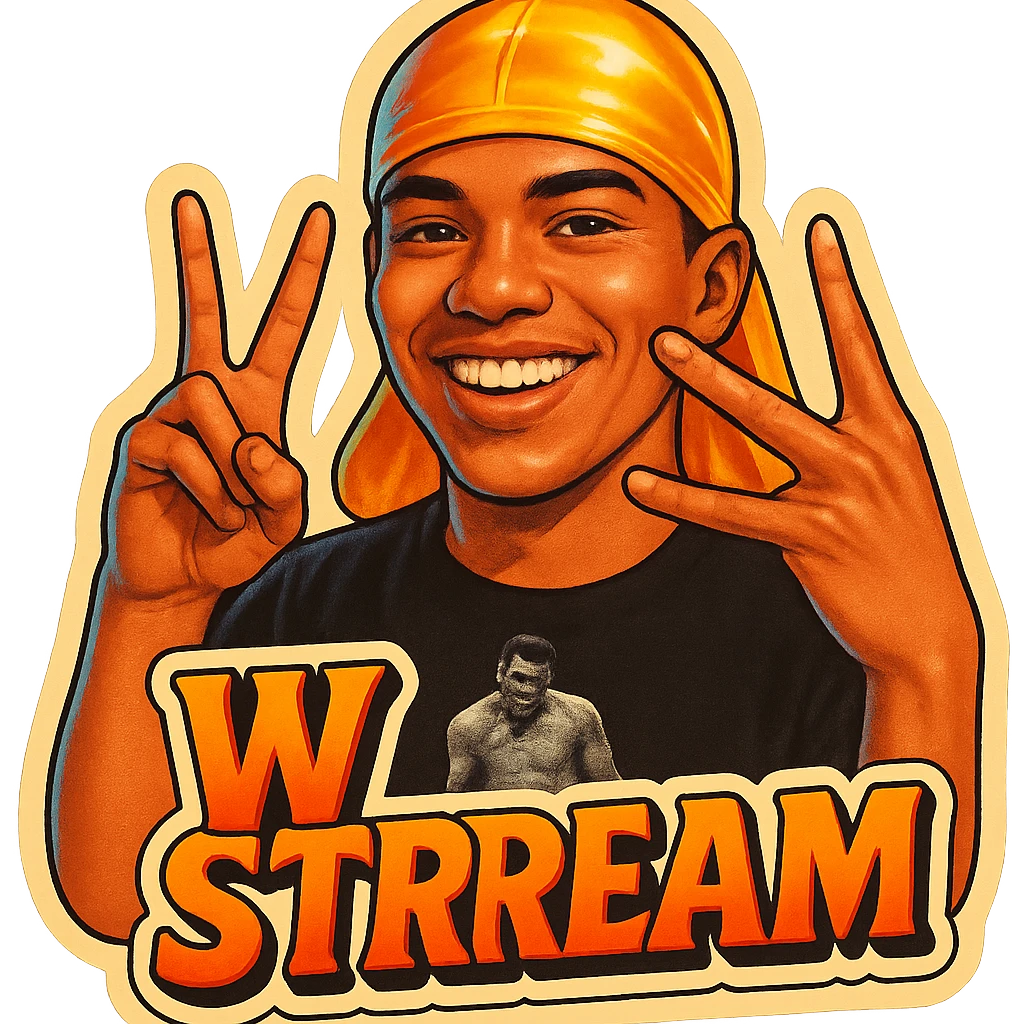 Make him Smiling 
Form a W with fingers
Change His durag To yellow
Add the words W Stream emoji