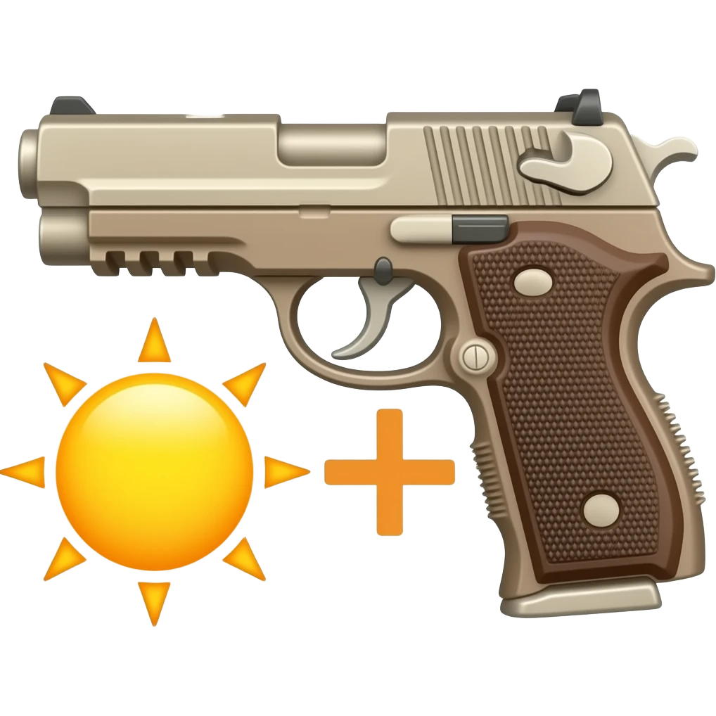 GIVE ME EMOJI FOR GUN THEN GIVE ME + SIGN ALSO AND DAY EMOJI emoji
