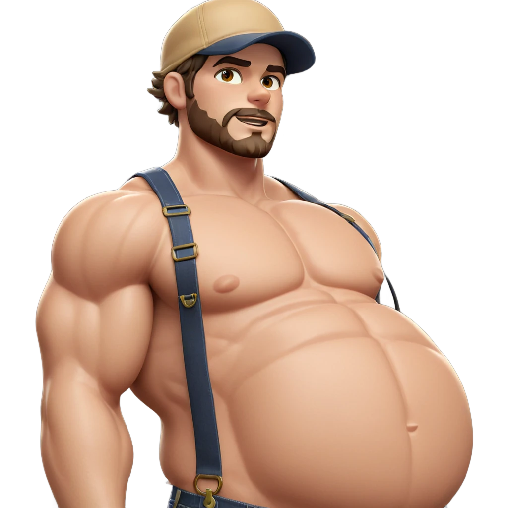 muscular male in overalls emoji