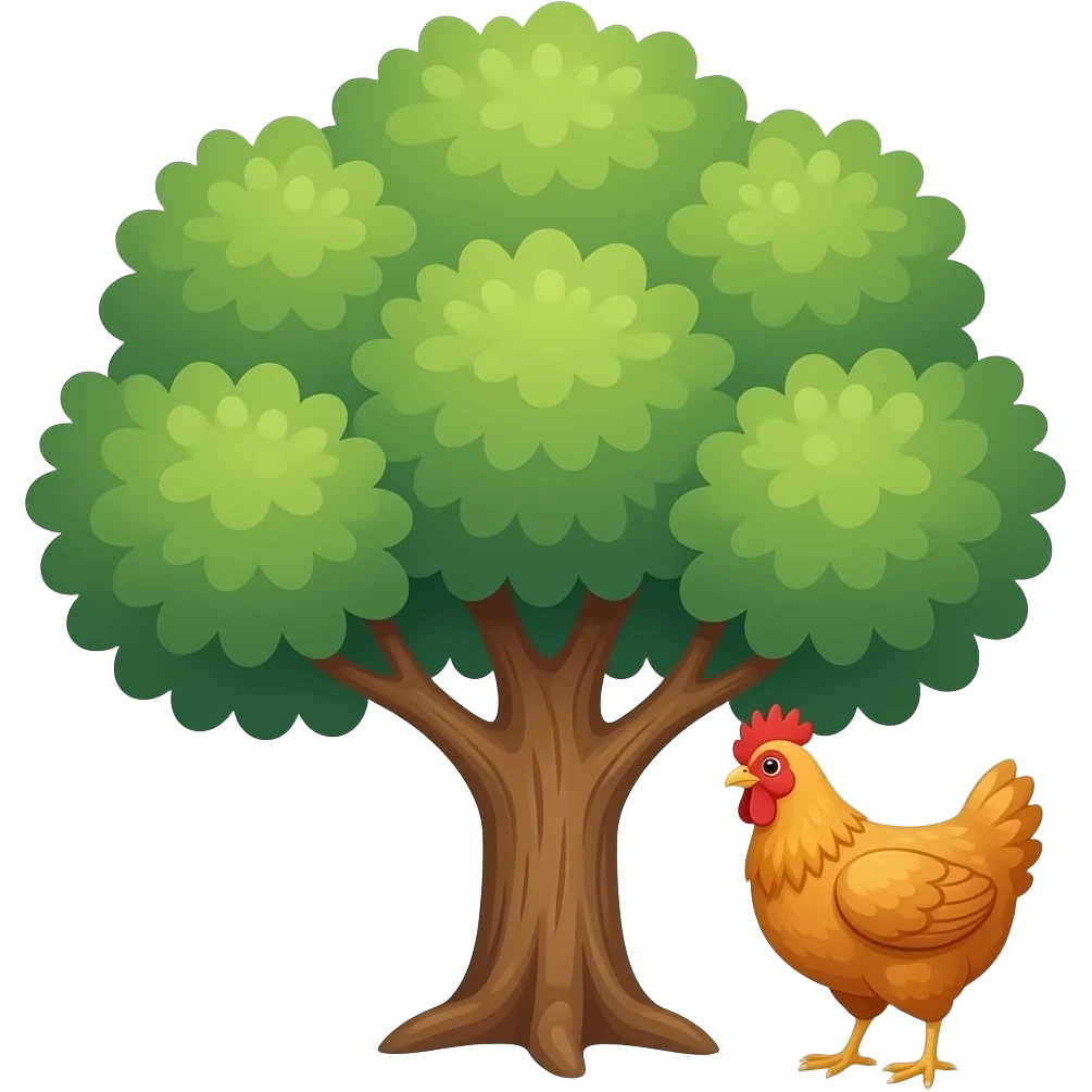 Galinha em uma arvore emoji