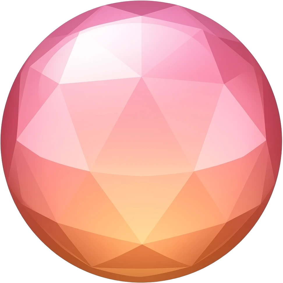 Pastel red orange gradient crystal orb emoji
