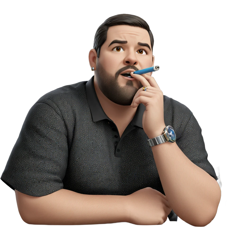 guy with earrings and smoke emoji