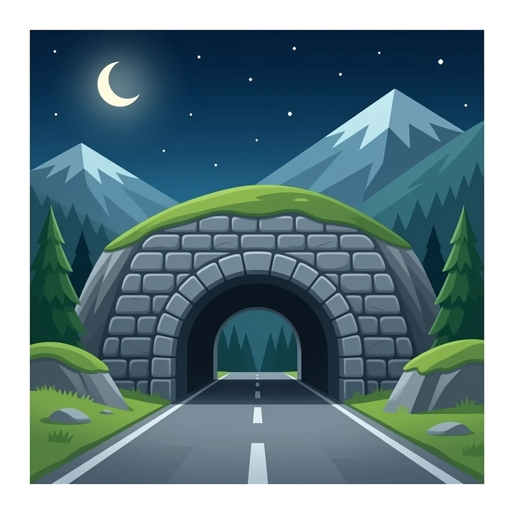 a tunnel inside the mountain emoji