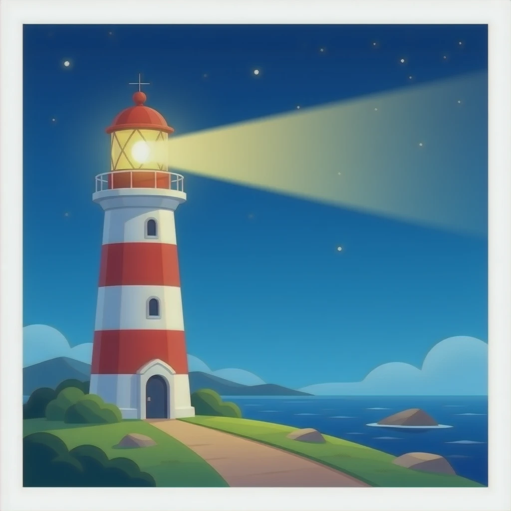 Lighthouse flash to right no background emoji