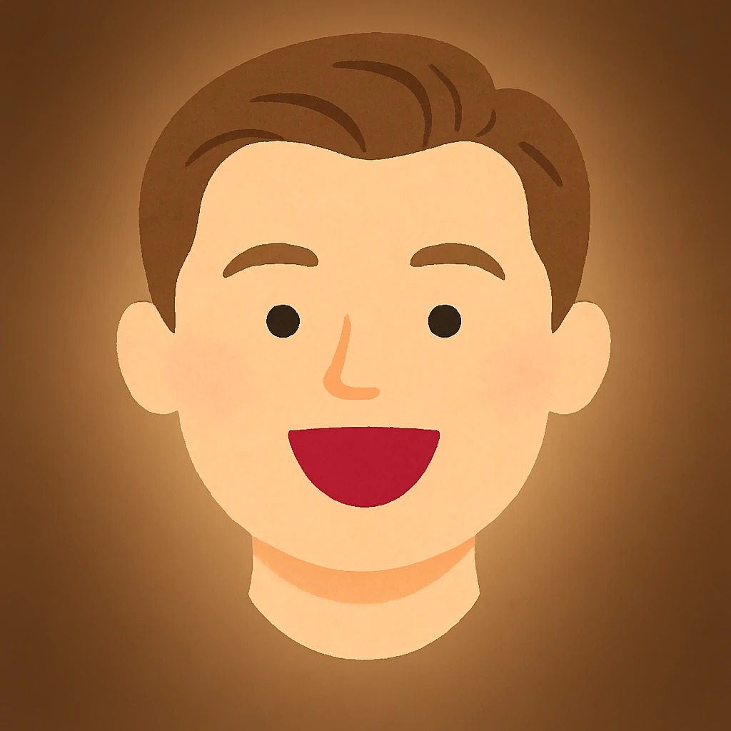 Create an image of Leonardo DiCaprio's head in the style of the reference image which is Irasutoya-inspired, simple cartoon with soft colors and a friendly expression. The character should have no glasses, short light brown hair, no earrings, and no braids. Maintain the simple and friendly cartoon style with soft colors as in the reference. emoji