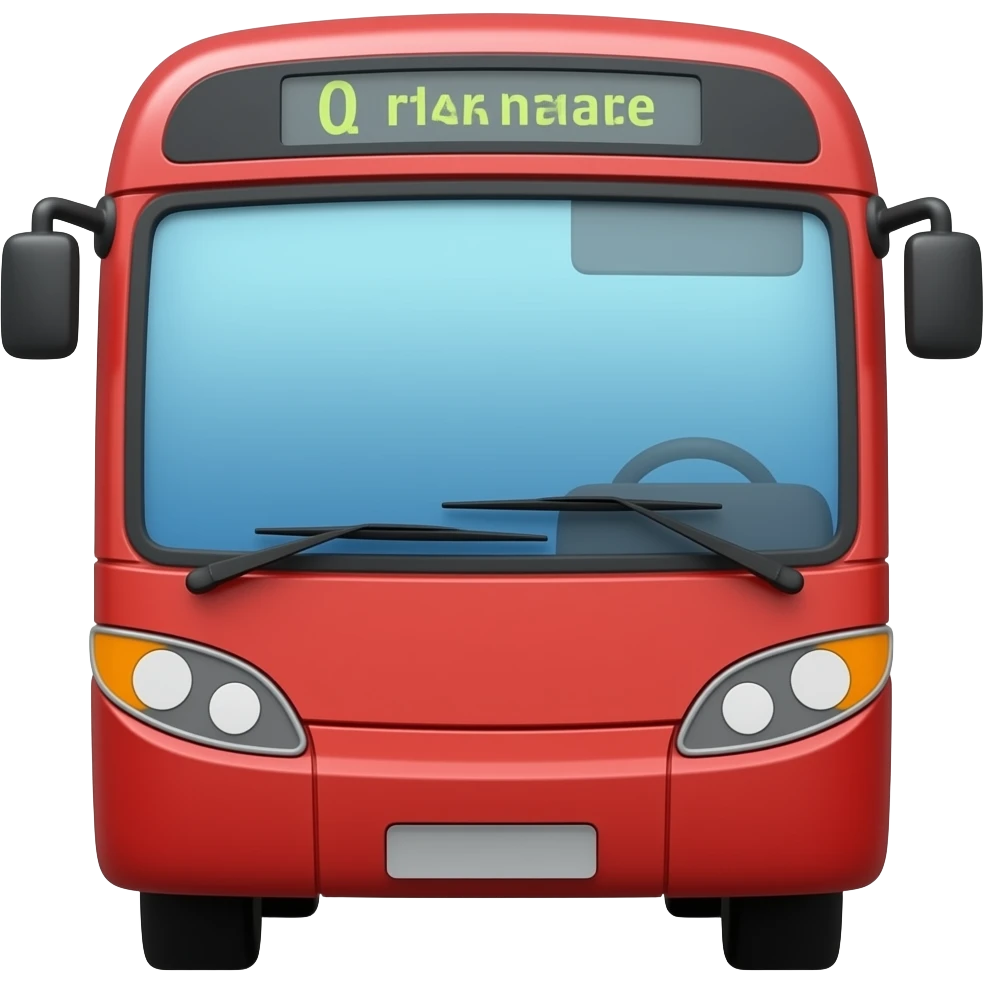 Red bus zoo animal emoji emoji