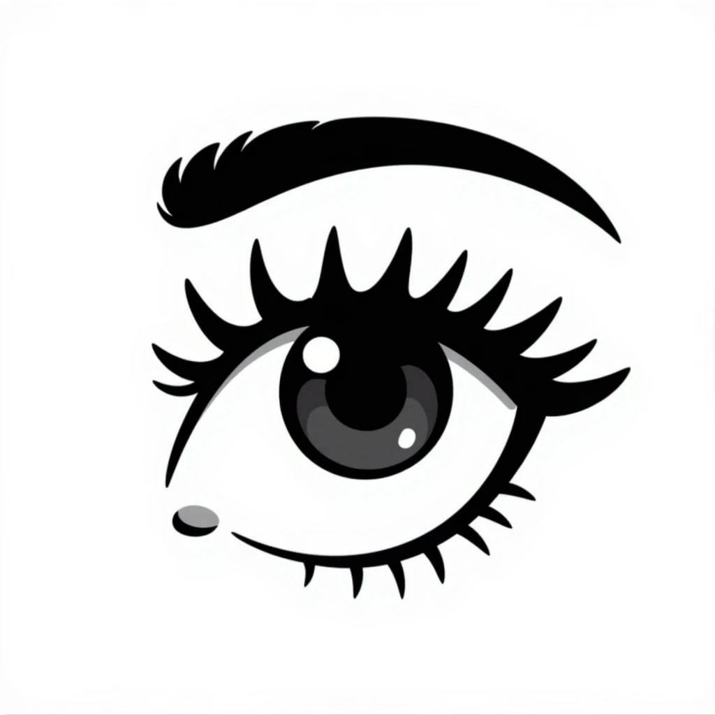 mascara, hand drawn doodle style emoji