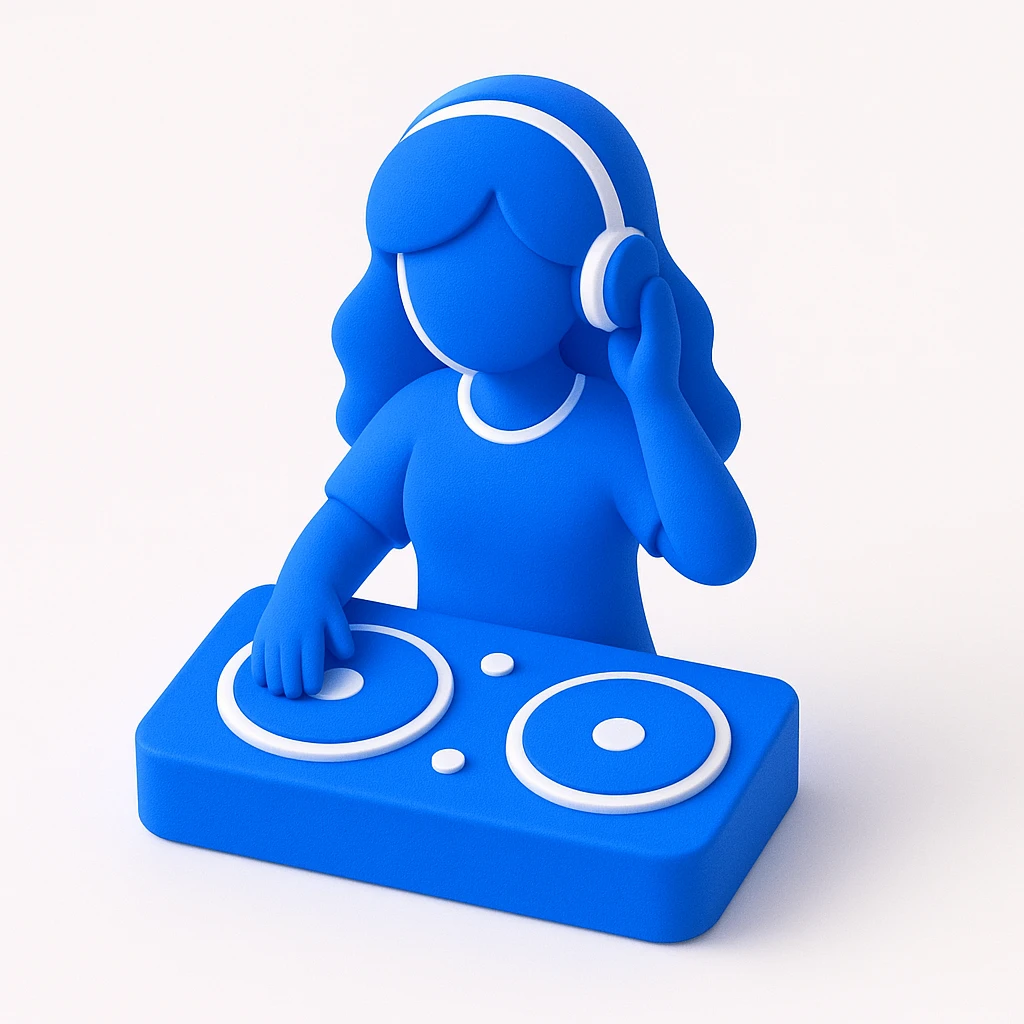 girl playing DJ set emoji