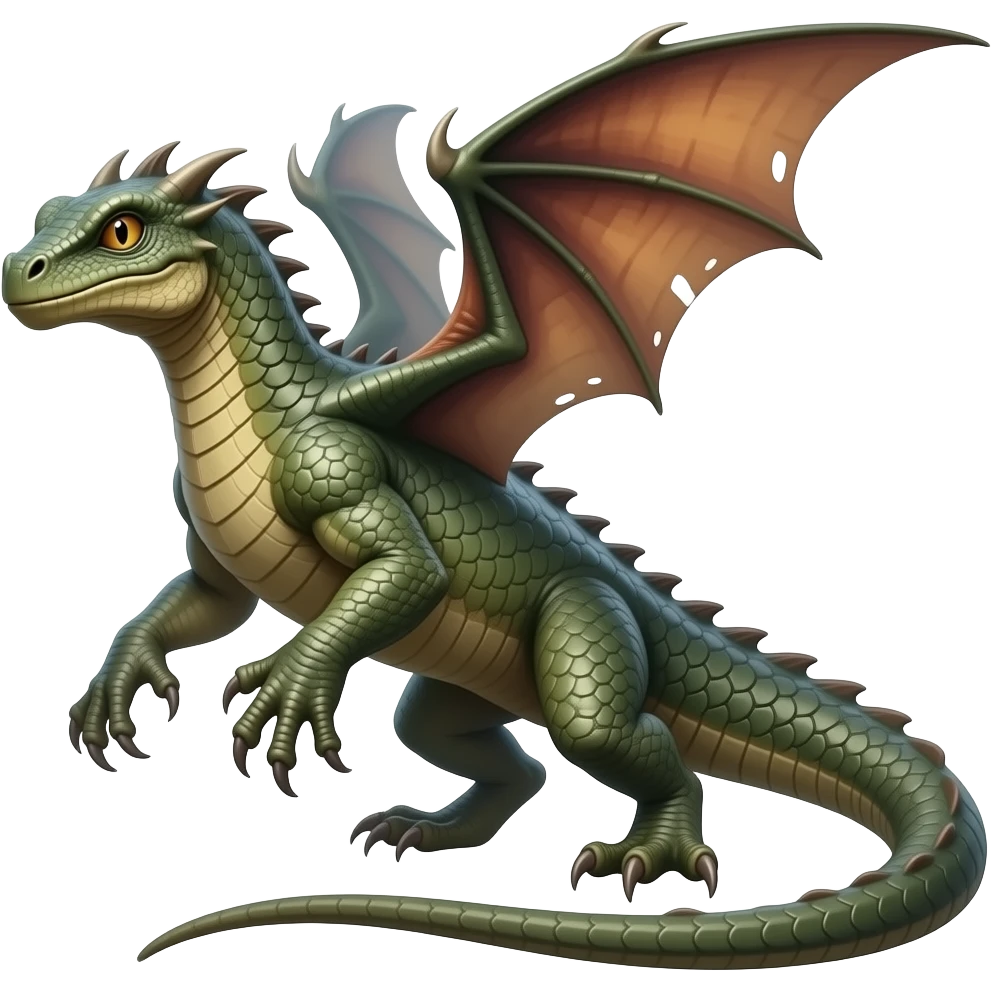 a mythical monster resembling a giant reptile, sometimes having wings. emoji