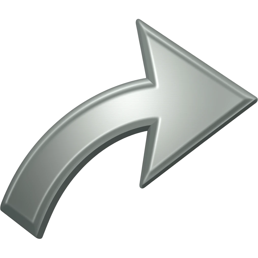 curved arrow pointing starting on the left side and pointing right emoji