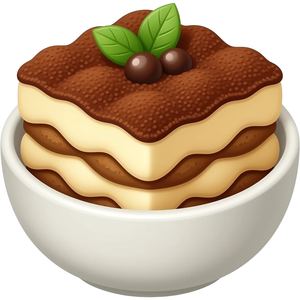 Tiramisu in bowl emoji