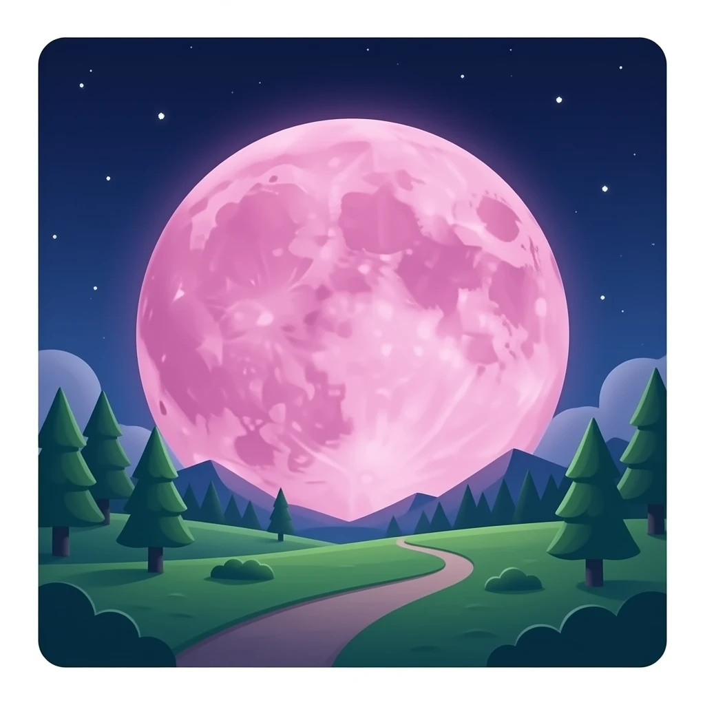 Pink moon emoji