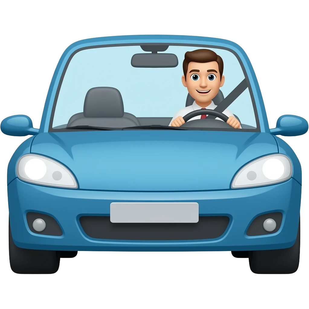 Mavi araba süren erkek emoji