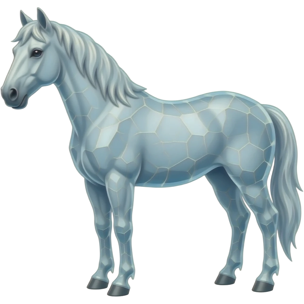 Horse  encased in frozen figure emoji