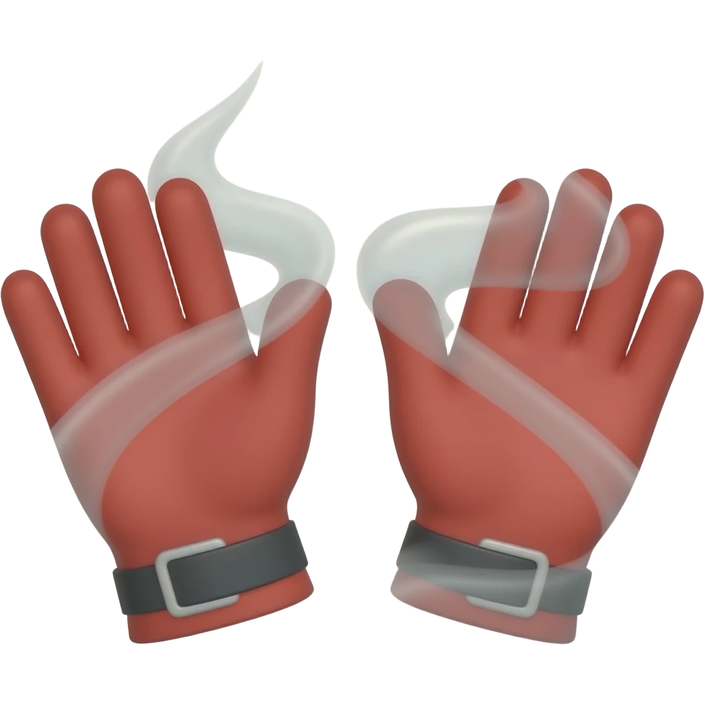 red gloves with smoke emoji
