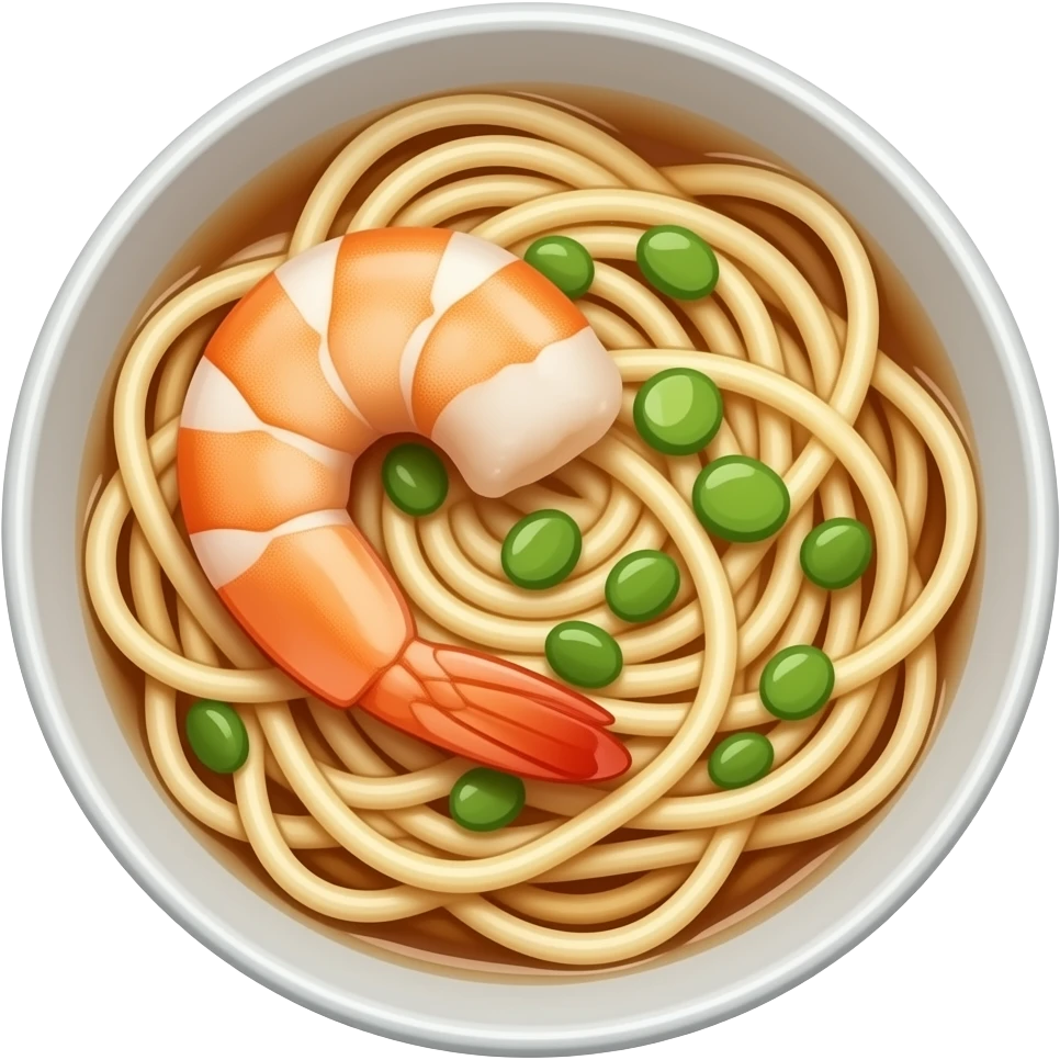 realistic -- creamy shrimp udon noodles emoji