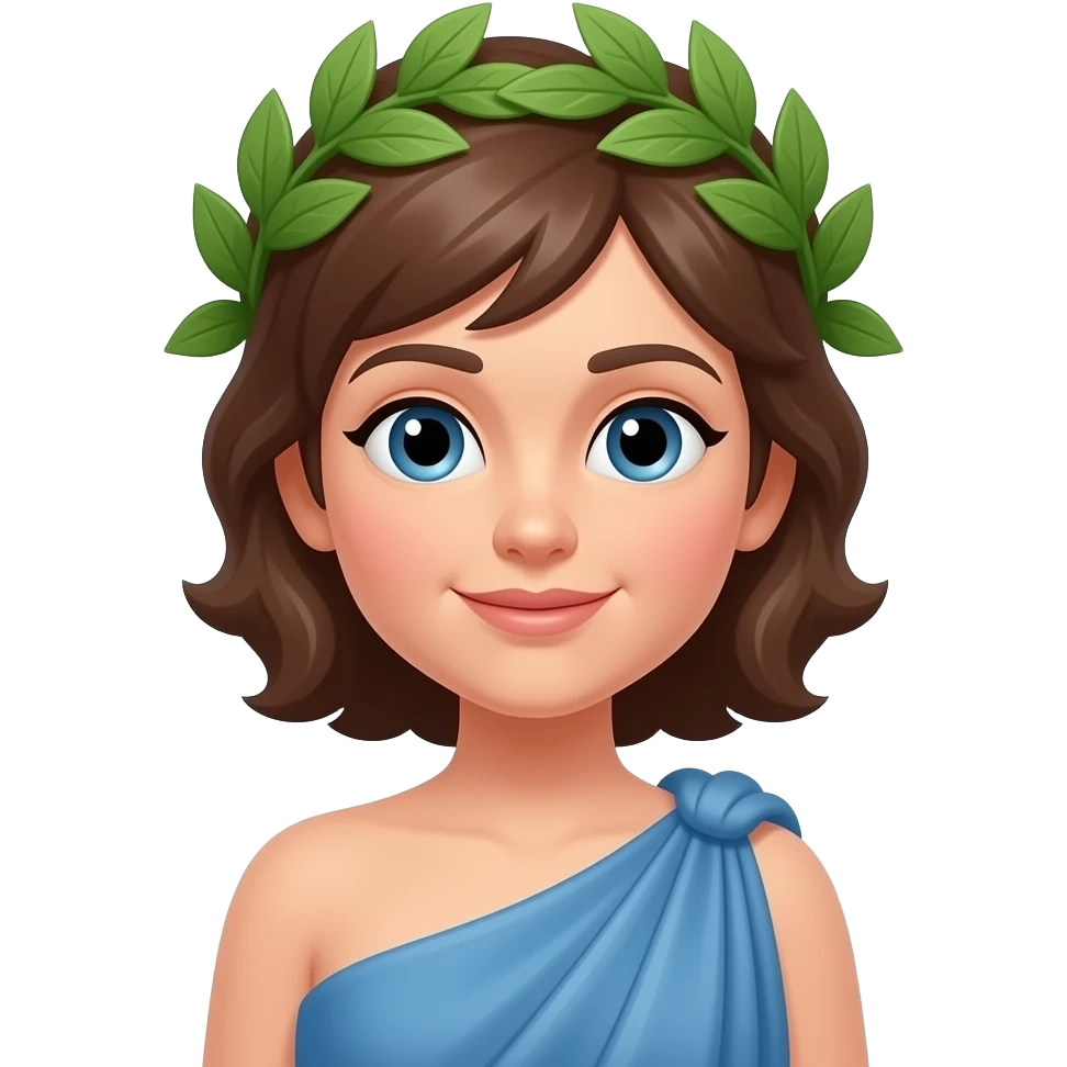 corona de laurel, mujer, grecia antigua, cuerpo completo emoji