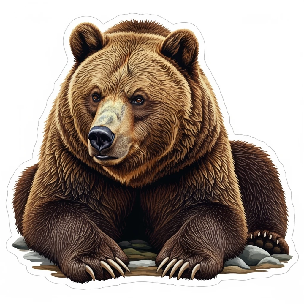 Brown bear realistic sticker emoji
