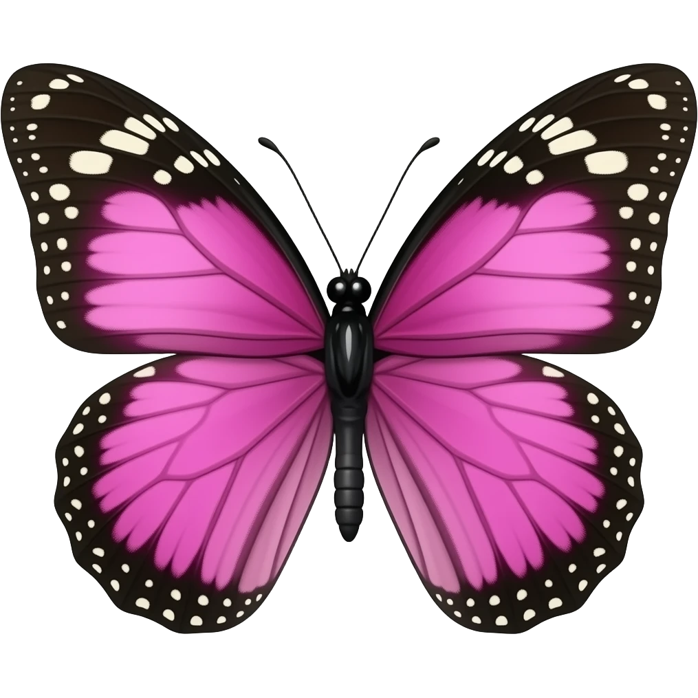 Borboleta 🦋 rosa com preto brilhante emoji