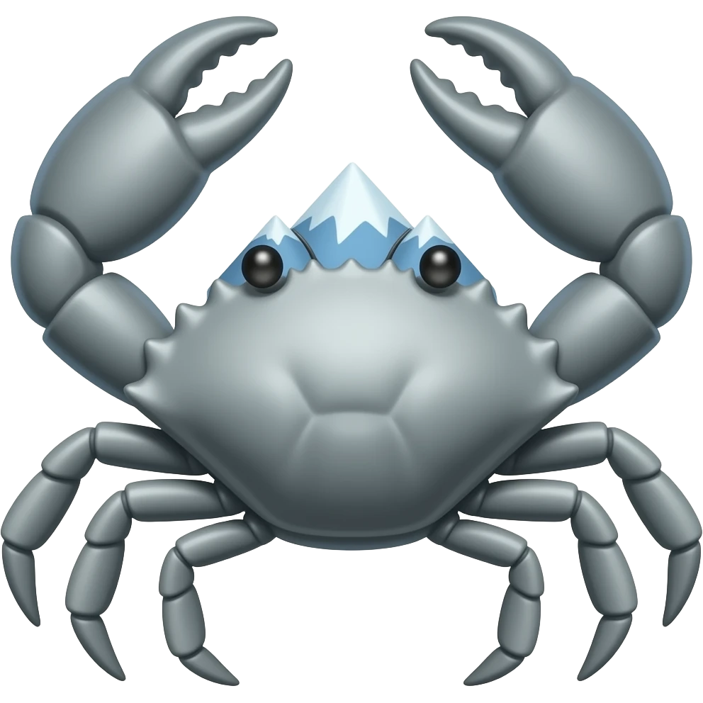 Gray crab a with a mountain on his back emoji