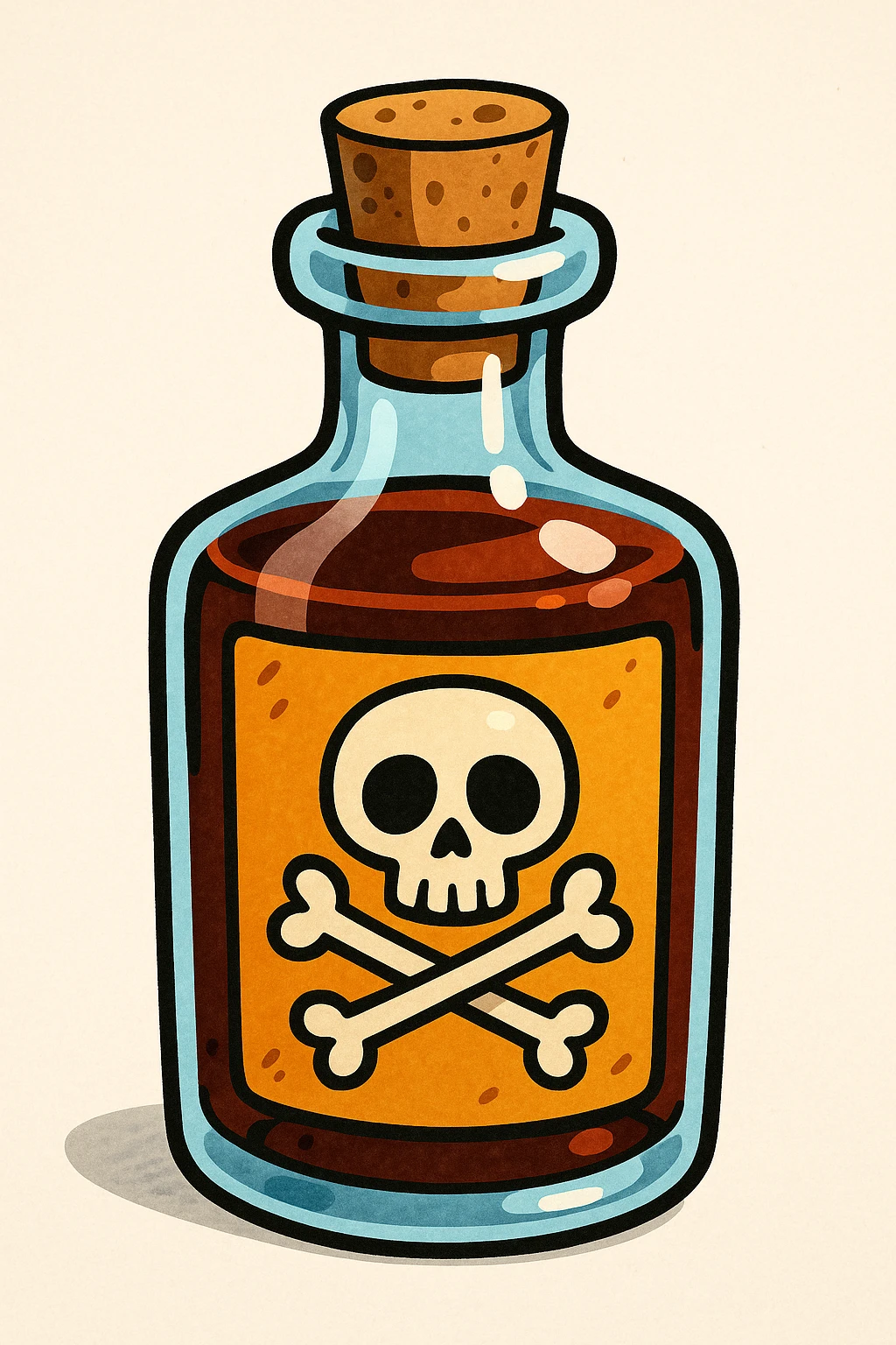 a cartoon rum bottle with a skull and crossbones label emoji