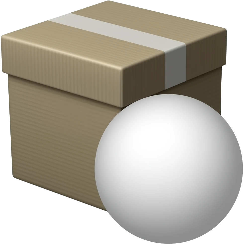 Ball in front of a box emoji