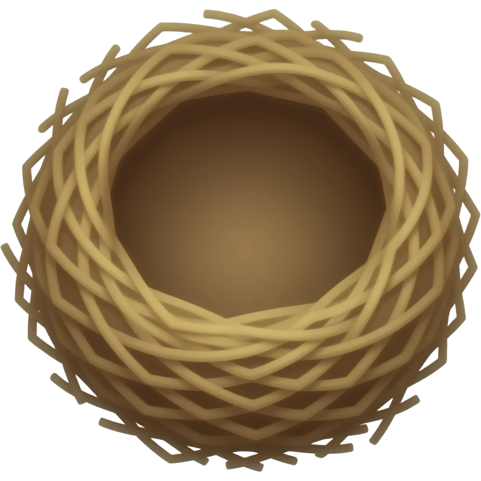 un nido de aves con solo el nido emoji