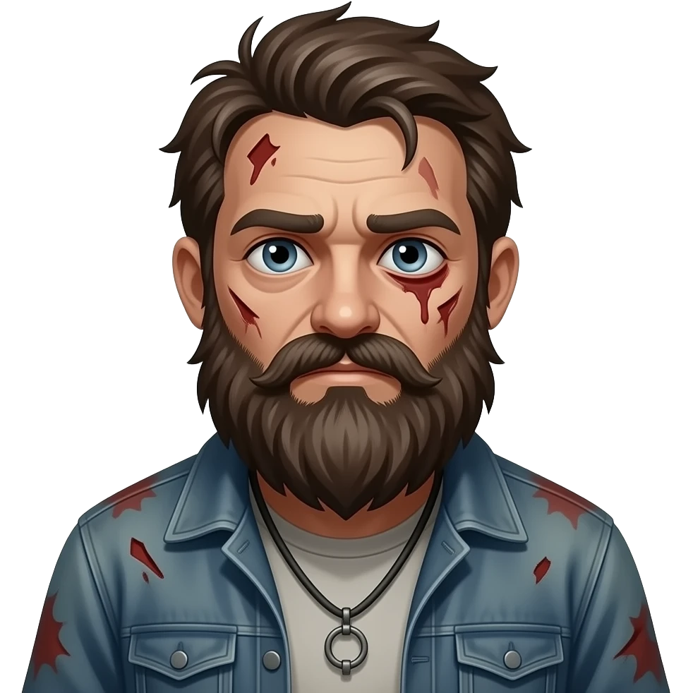 homeless guy beard zombie standing emoji
