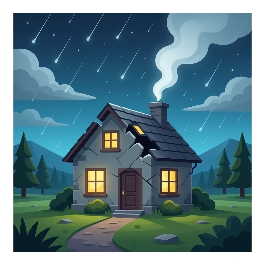Broken house emoji