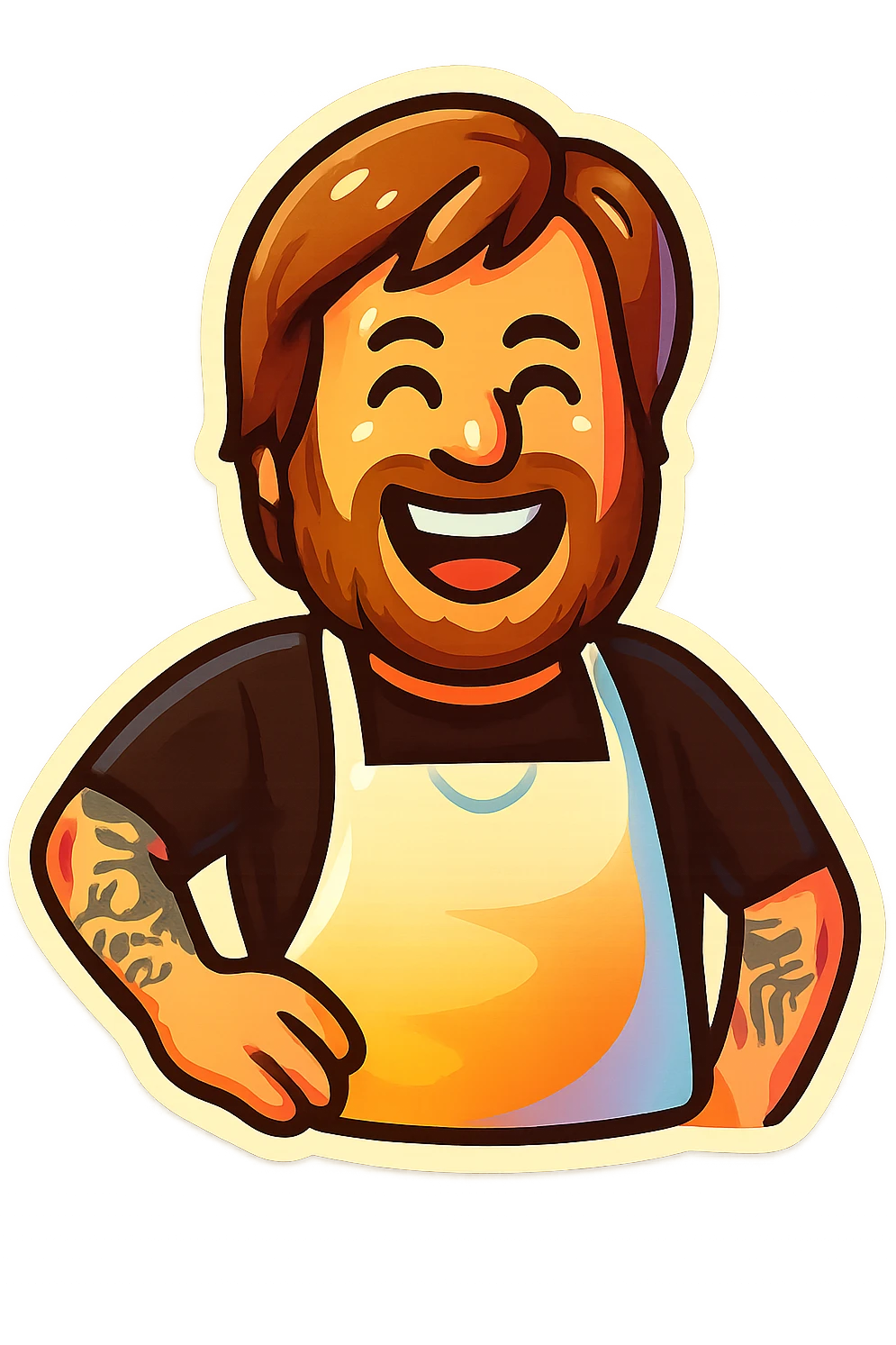 Create an emoji based on this person's appearance. Use a fun, expressive style suitable for emoji, in a retro stickers style. emoji