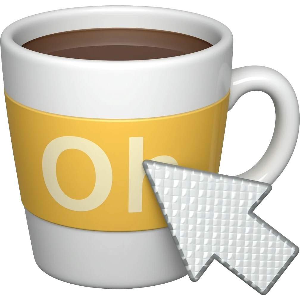tasse avec une flèche qui la montre emoji
