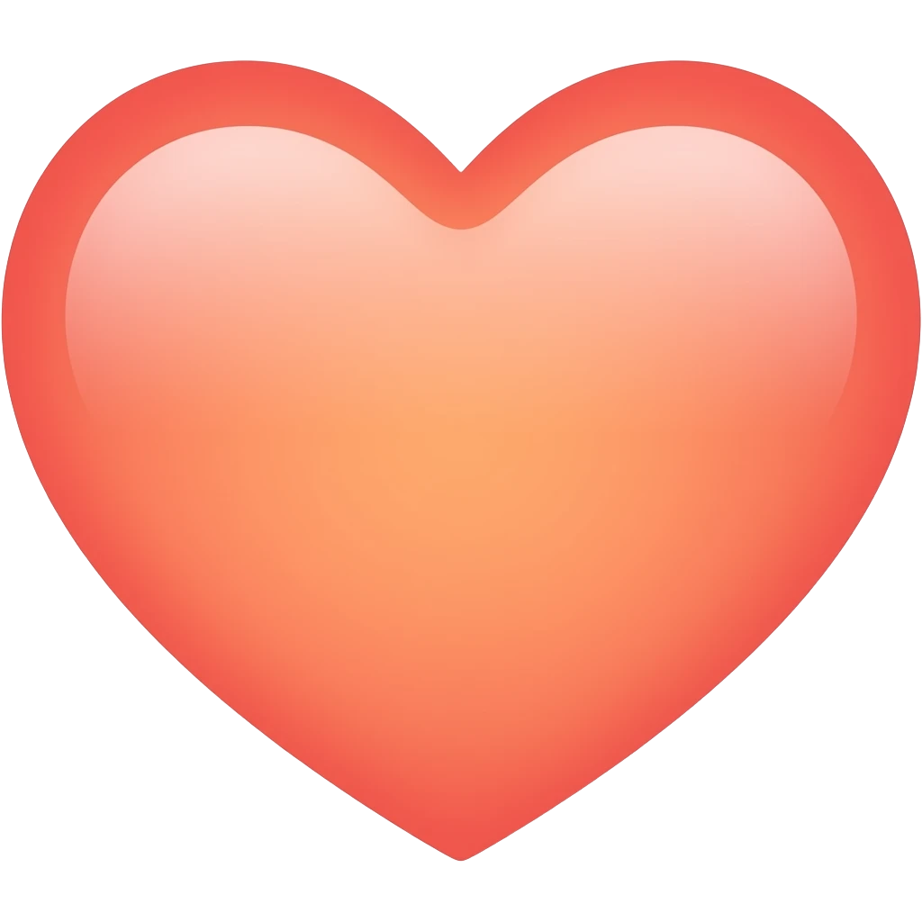 Pastel red orange gradient heart emoji