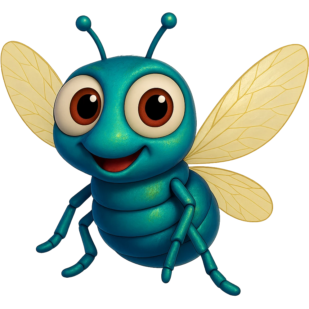 can you make the fly wings more yellowish like on a real fly, trasparent background and add the missing wing emoji