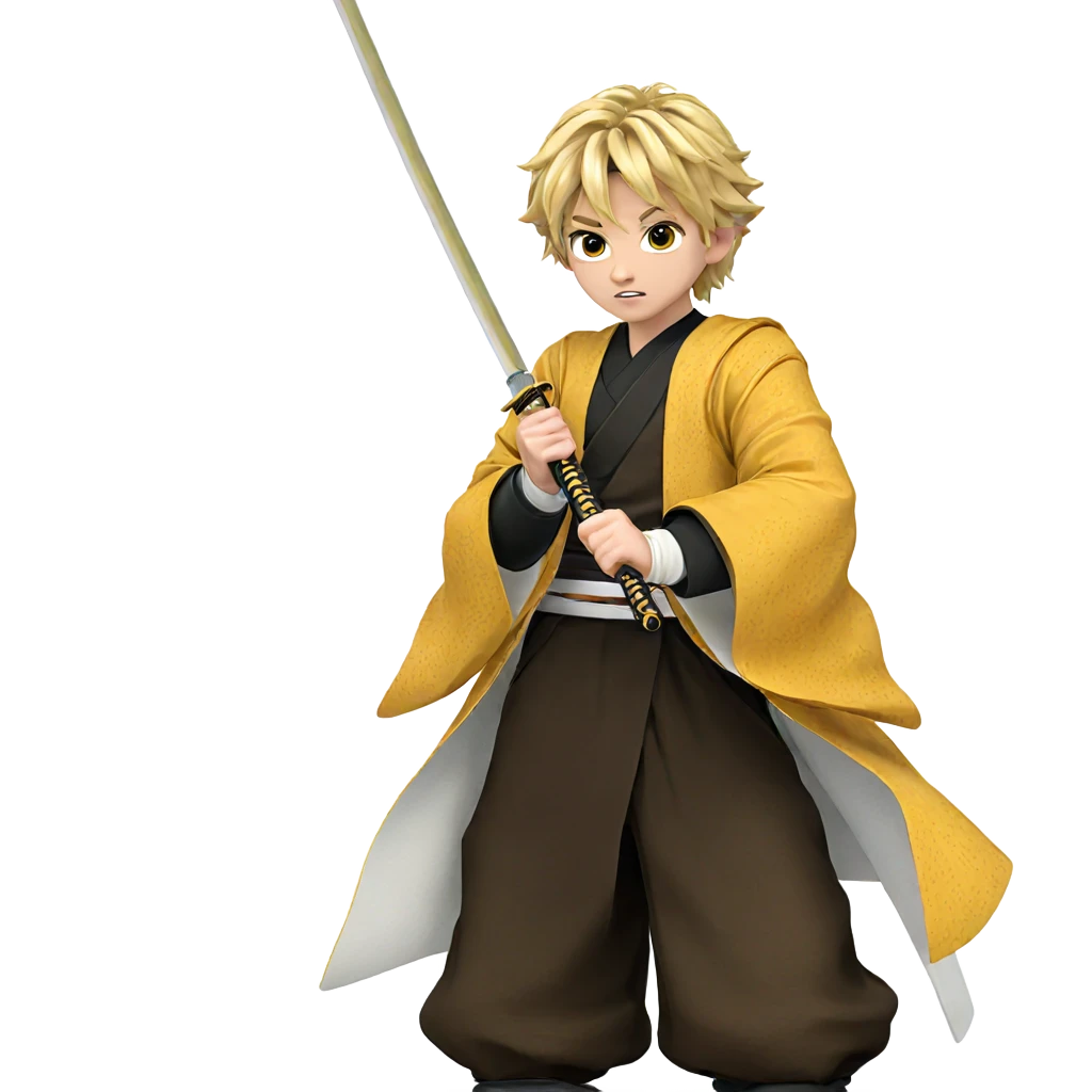 blonde boy with katana emoji