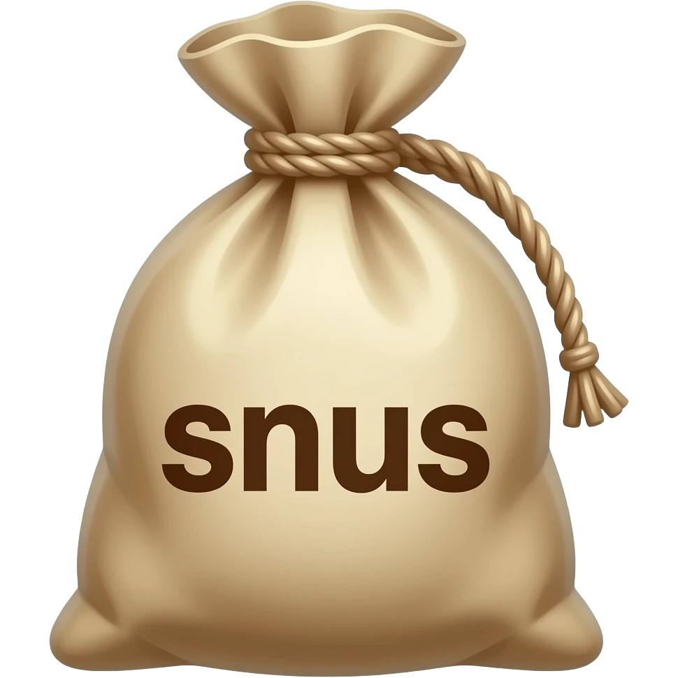 una bolsa que ponga snus escrito emoji