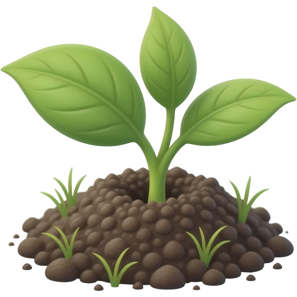 green budding plant from the ground with leafs emoji