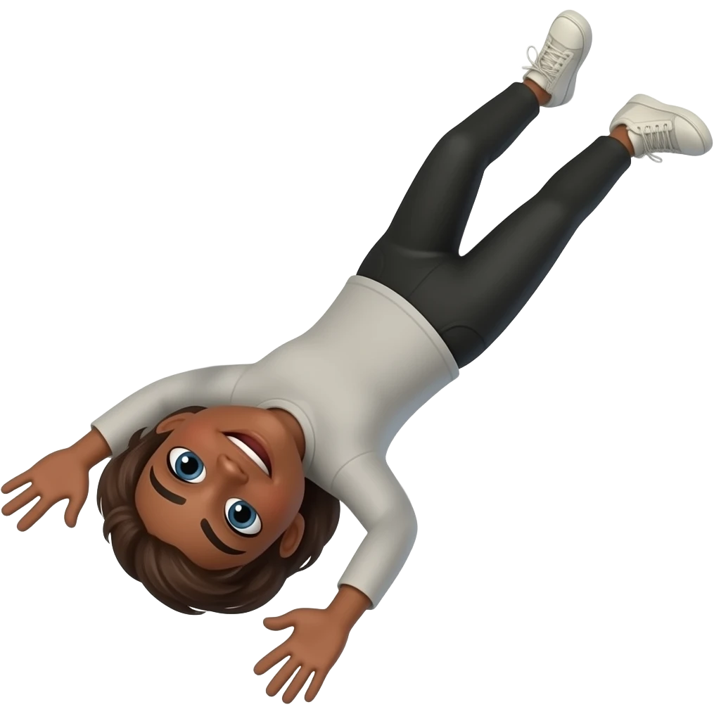 brown woman falling emoji