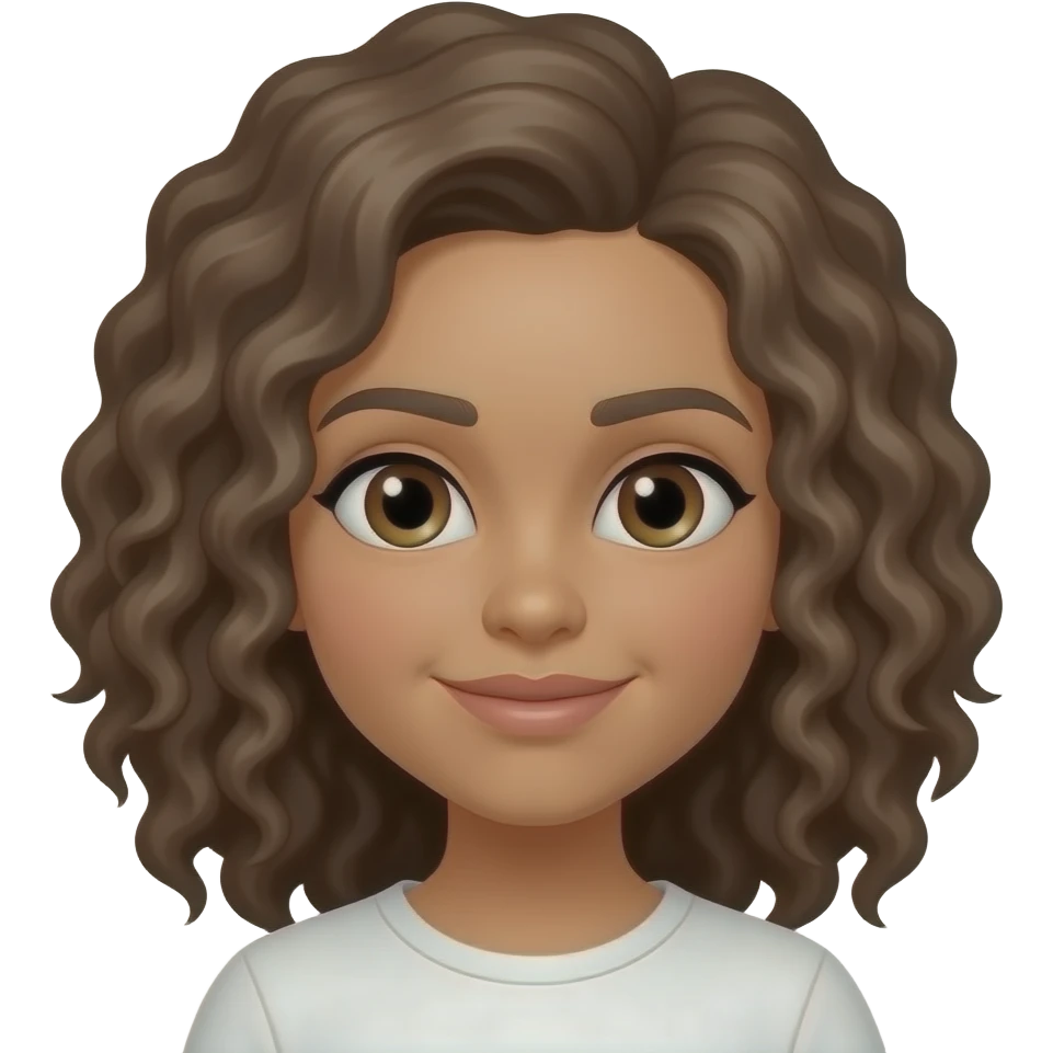 Habs emoji island girl with curly hair emoji
