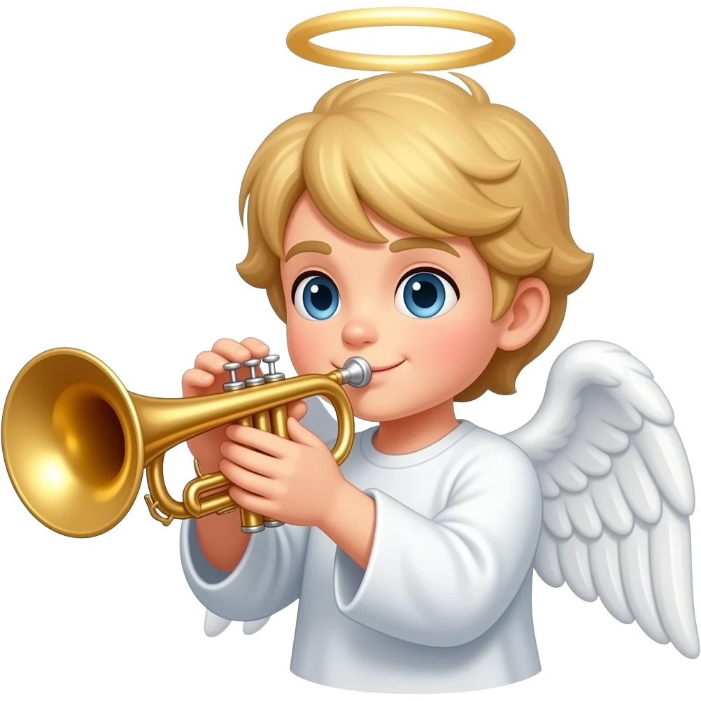 Un ángel tocando una trompeta emoji