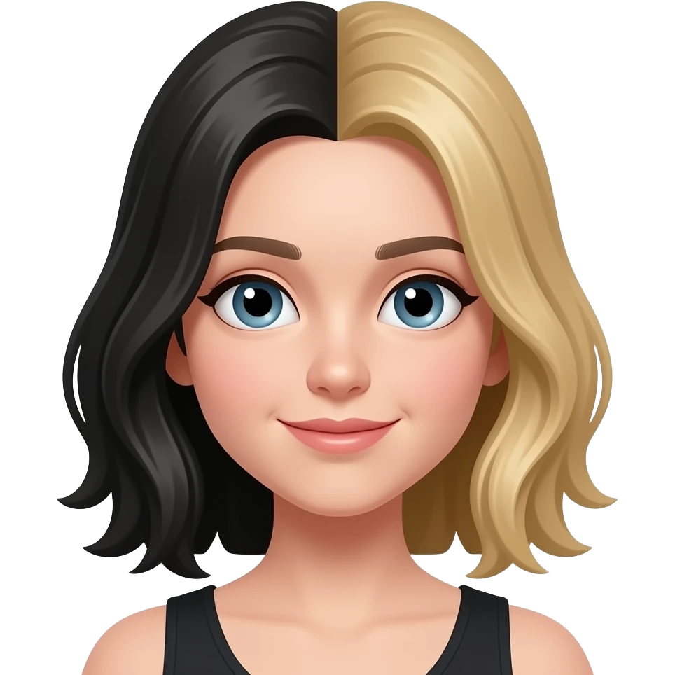 Black and blonde hair girl emoji