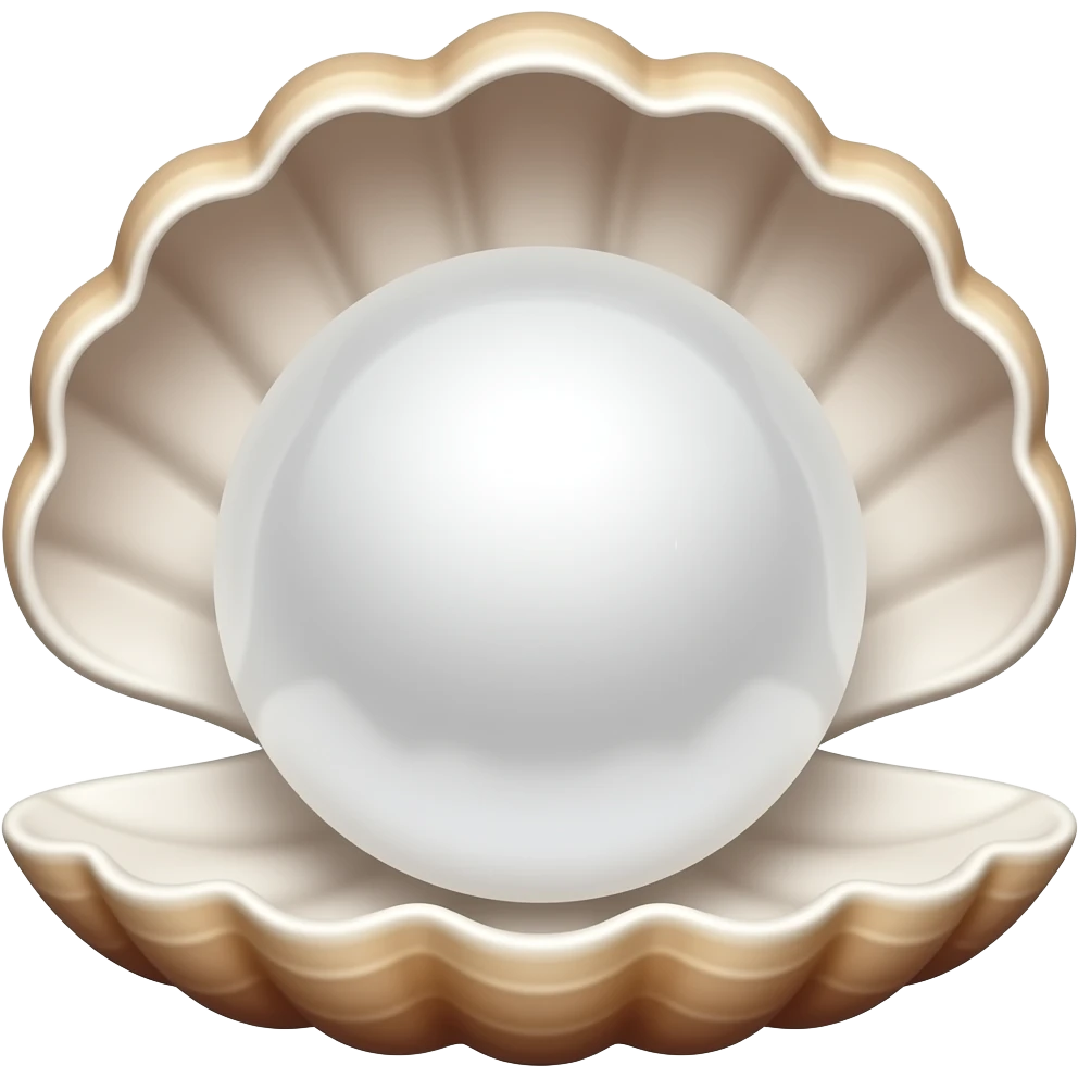 big white Pearl the shell is baby brown and white , emoji