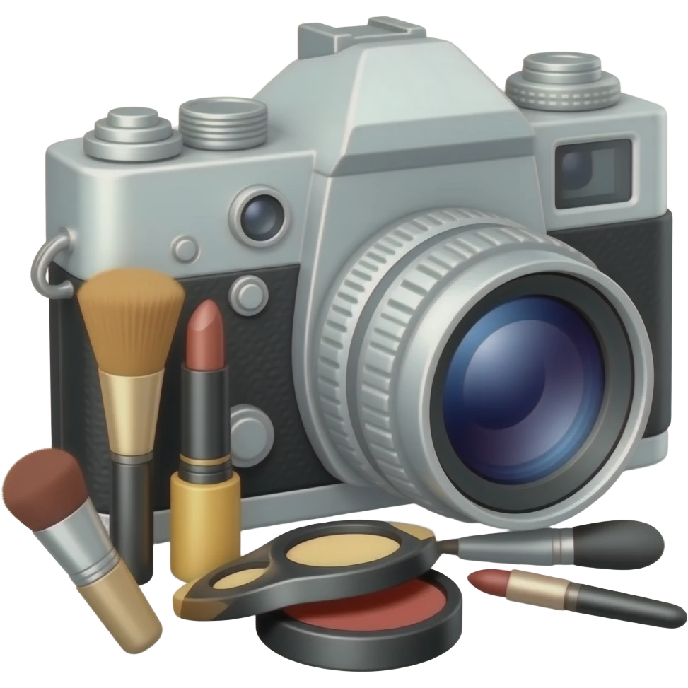 make-up set vintage with camera emoji
