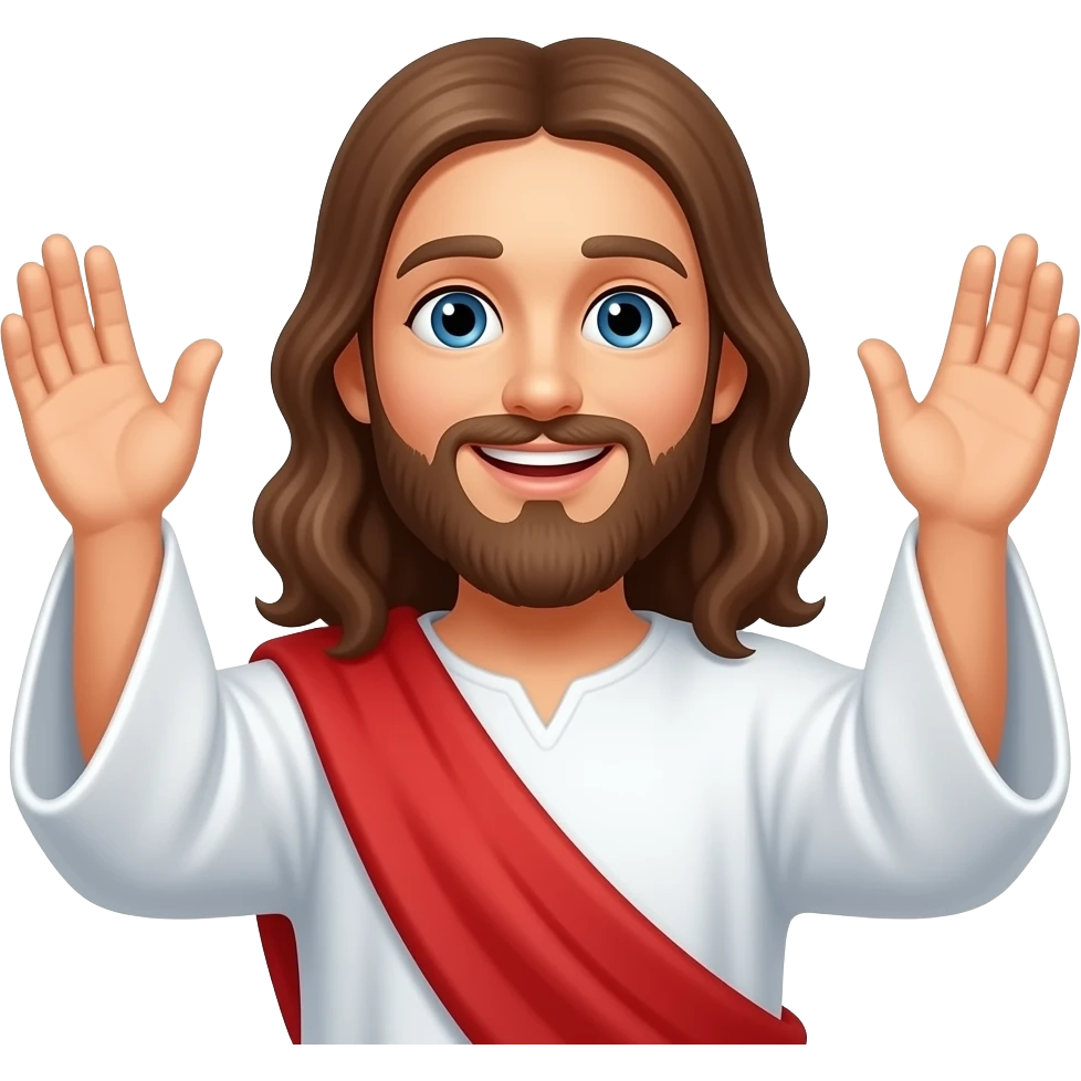Jesus praising emoji