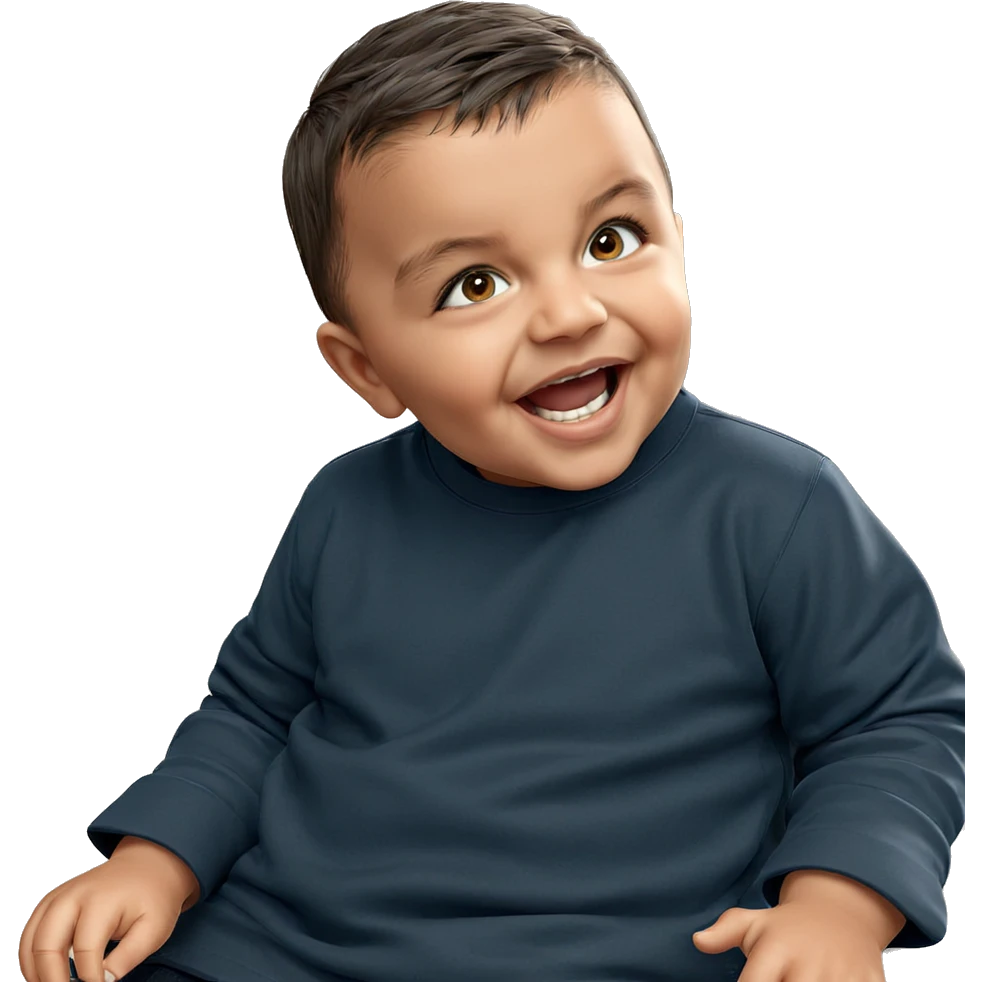 happy boy indoors smiling emoji