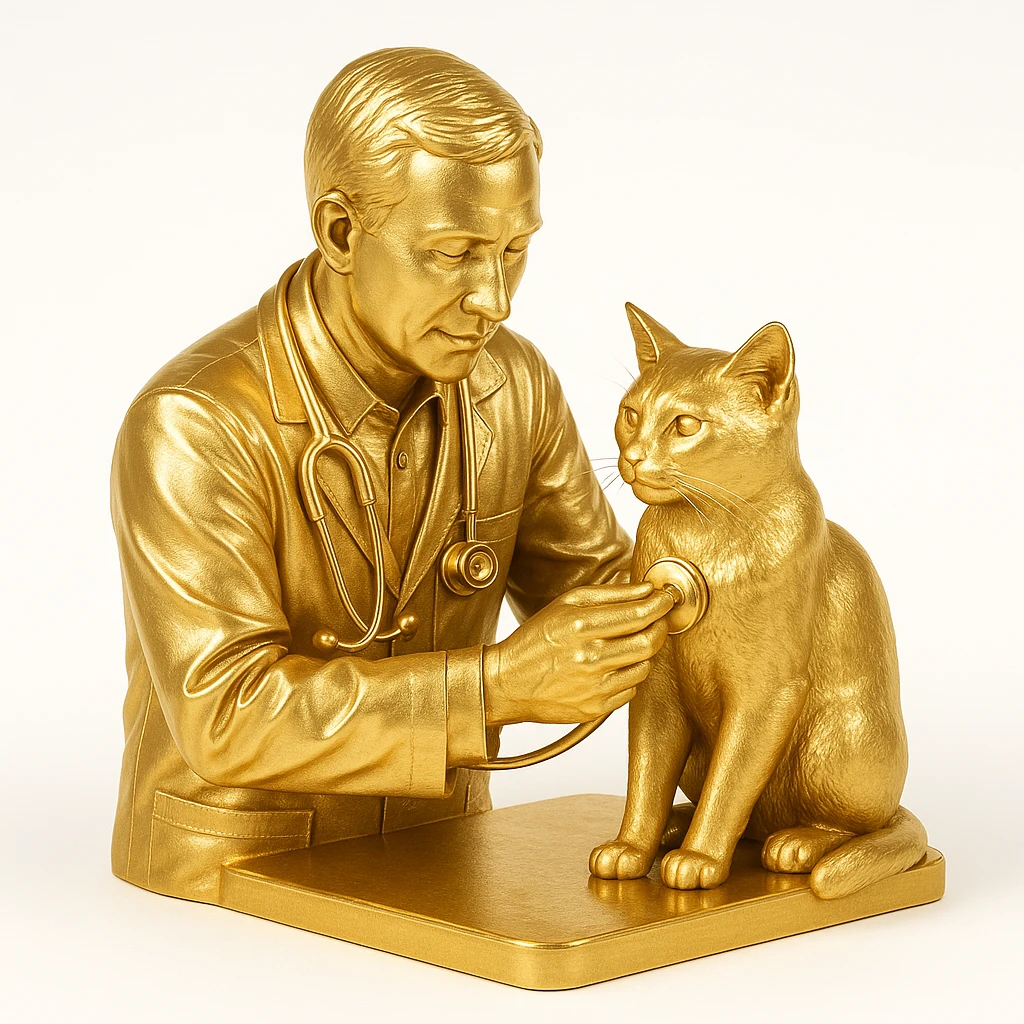 veterinarian examining a cat emoji