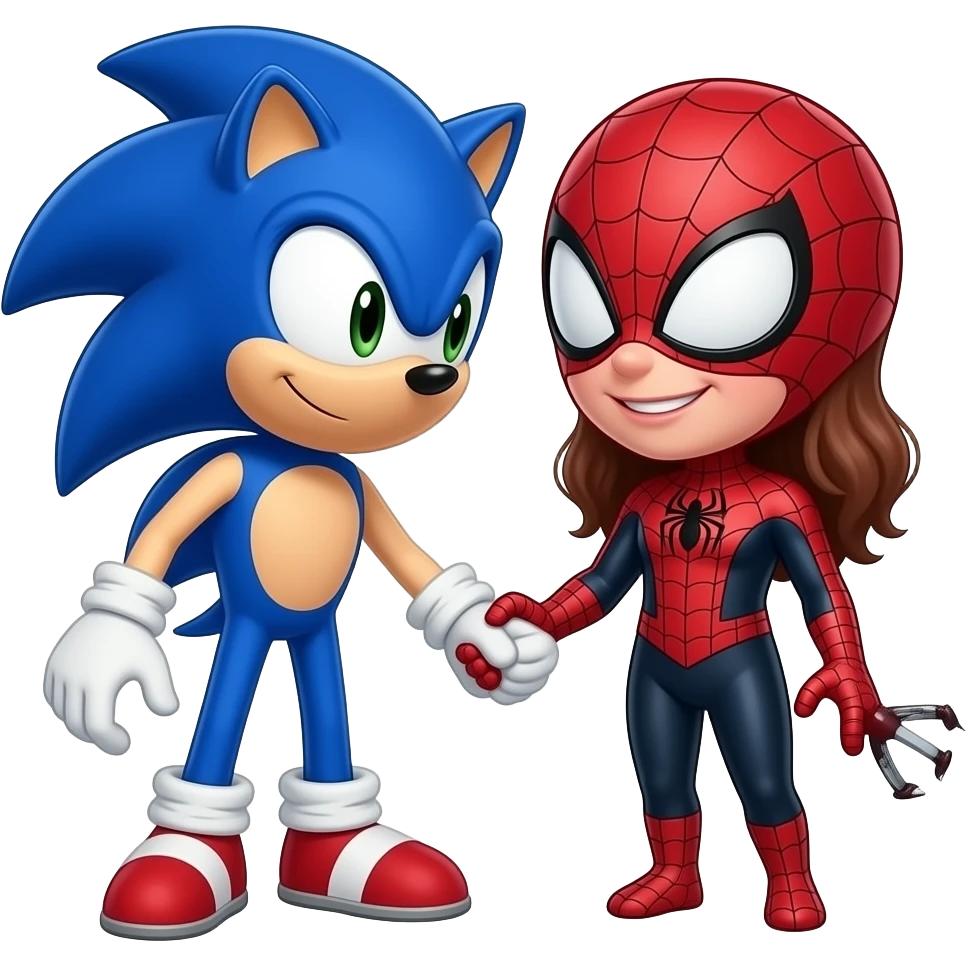 sonic  e mulher aranha love emoji